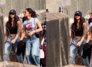 Suhana Khan Nails Street Style in a Chic Black and Blue Outfit Paired with a Chanel Bag – Get Inspired!