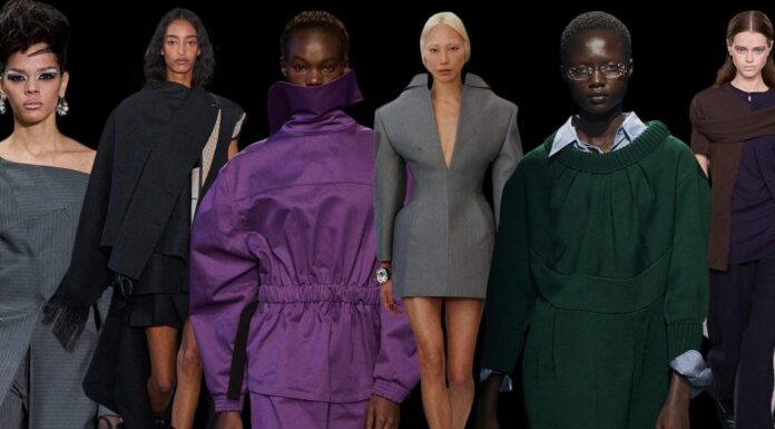 The fashion presented is characterized as being turned on its head, wearing components in a reverse or inverted way.