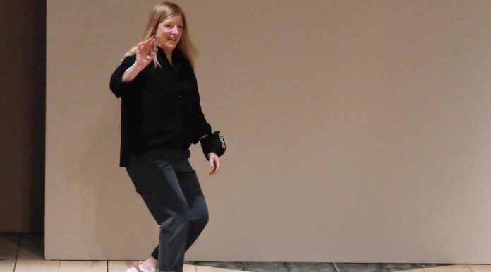 Sarah Burton makes her long-anticipated debut as the new artistic director of Givenchy with her first show for the French fashion house.