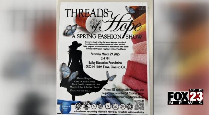 Threads of Hope hosts its first-ever fashion show to support the Threefold Widows Ministry in Kenya, in partnership with KOKI FOX 23 TULSA.