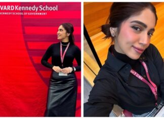 Bollywood actress Bhumi Pednekar combines her fashion sense with her studies at Harvard University, pursuing a course in global policy and leadership in the 21st century.