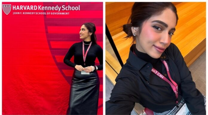 Bollywood actress Bhumi Pednekar combines her fashion sense with her studies at Harvard University, pursuing a course in global policy and leadership in the 21st century.