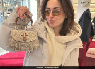 Hania Aamir showcases a unique blend of streetwear and high-end fashion in her style.