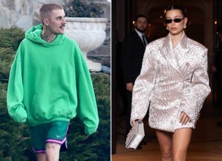 Hailey Bieber made a stylish appearance at Paris Fashion Week, flaunting a glamorous velvet dress.
