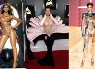 Thierry Mugler’s most iconic and memorable fashion moments as a celebrity and icon are celebrated in this collage of photos and details.