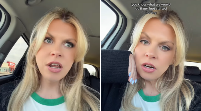 A woman provides an existential answer to a puzzled Gen Z individual’s question about a seemingly anachronistic millennial fashion item.