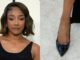 Tiffany Haddish selected glossy black pumps at the Fashion Trust U.S.