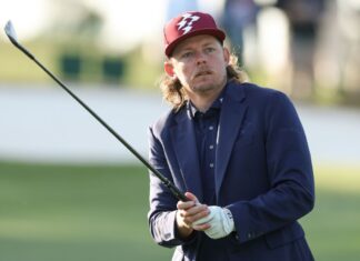 Cameron Smith’s distinctive practice round suit jacket caught many eyes at the Masters golf tournament for its bold fashion statement.