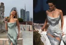 Bella Hadid Steals Nicole Kidman’s Vintage Dior Cut-Out Gown